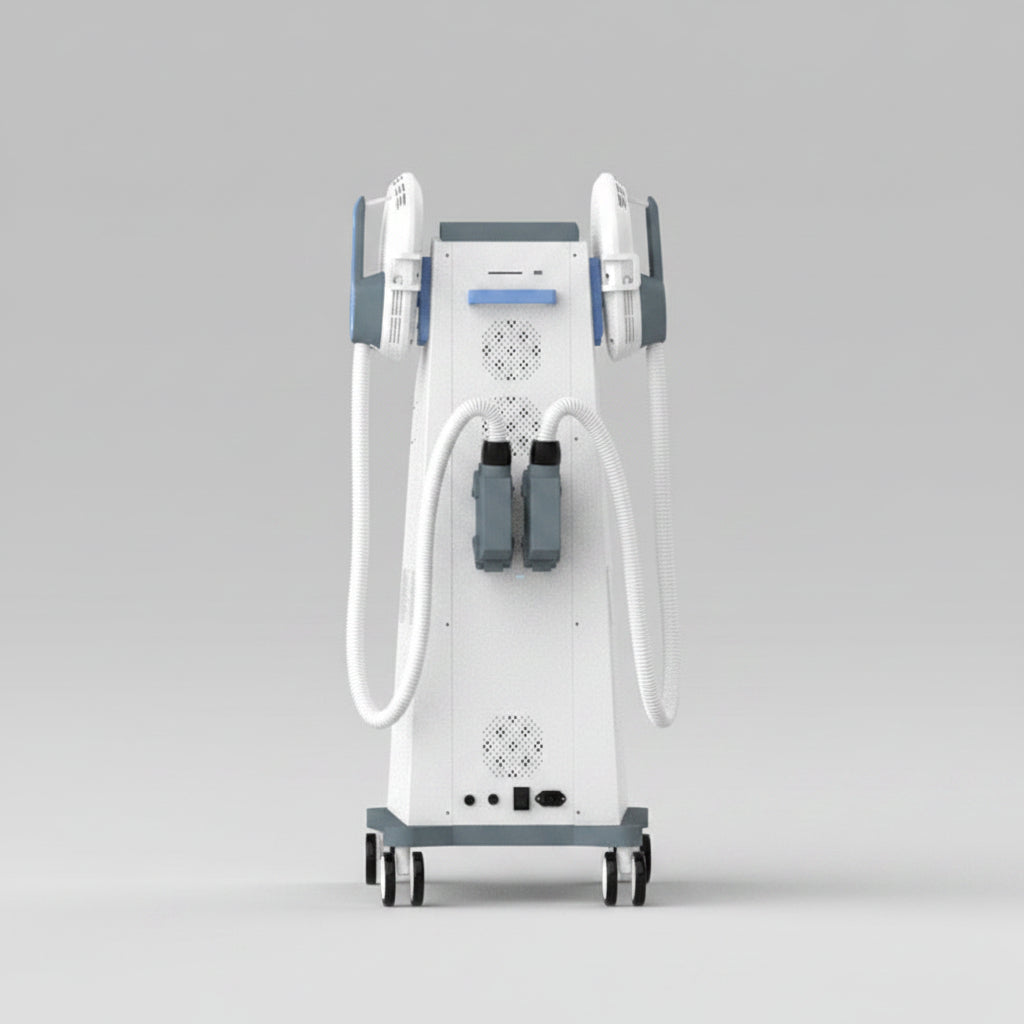 Lifestyle home use of Riorna EMSlim Nova 2 Handles Dual Control for body toning