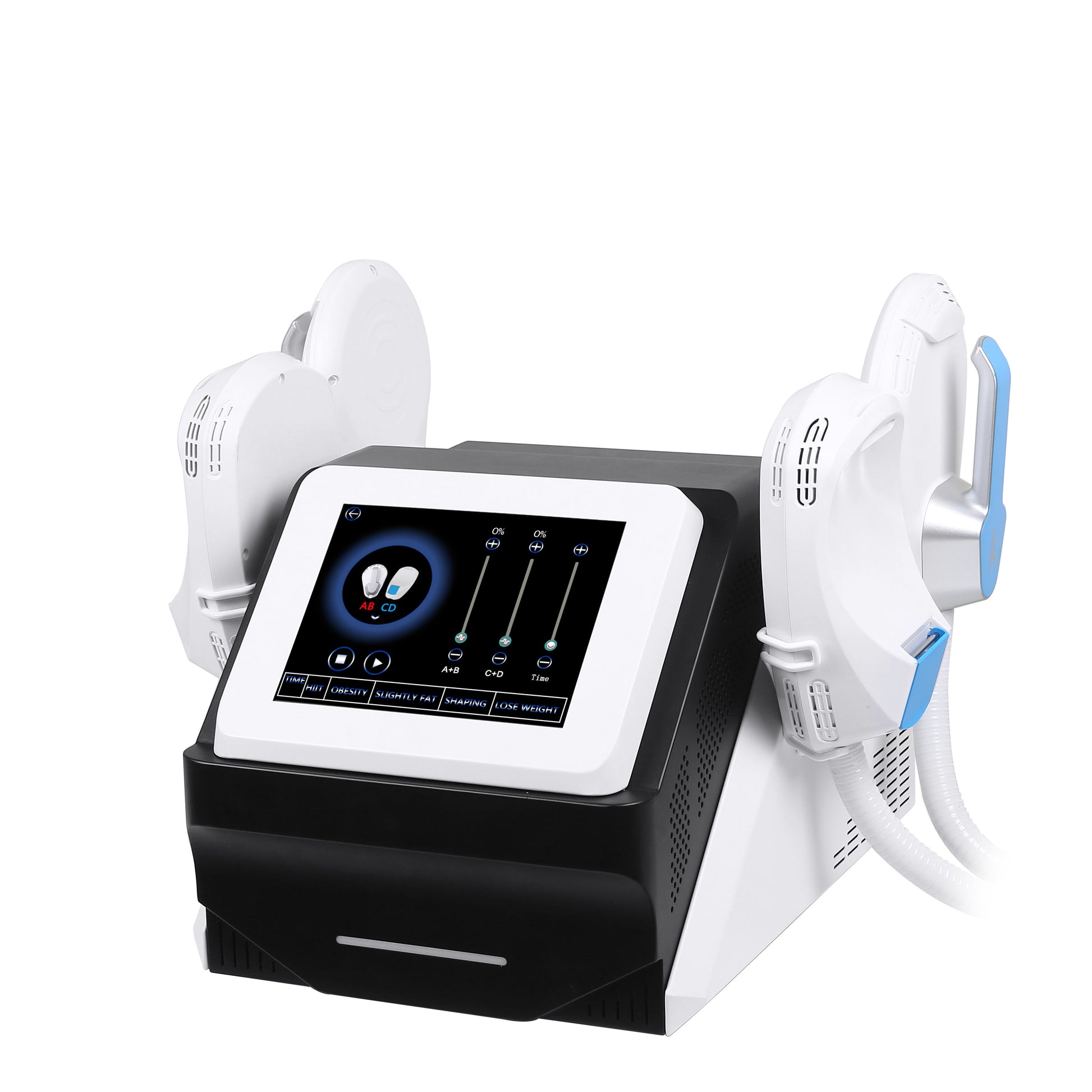Detailed view of the digital interface and adjustable intensity settings.
