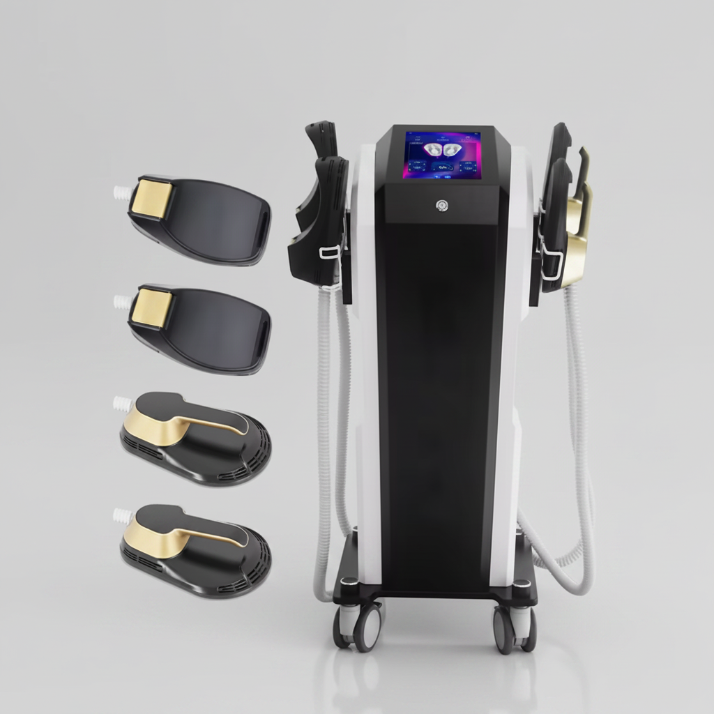 Riorna EMSZero in action on user with 4 handles and RF treatment