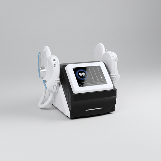 Front view of the Riorna EMS Neo machine showing ergonomic design and digital control interface.