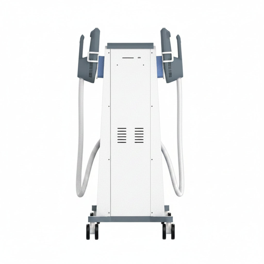 Riorna EMSlim Nova 2 Handles Single Control + RF in use on abdomen and glutes