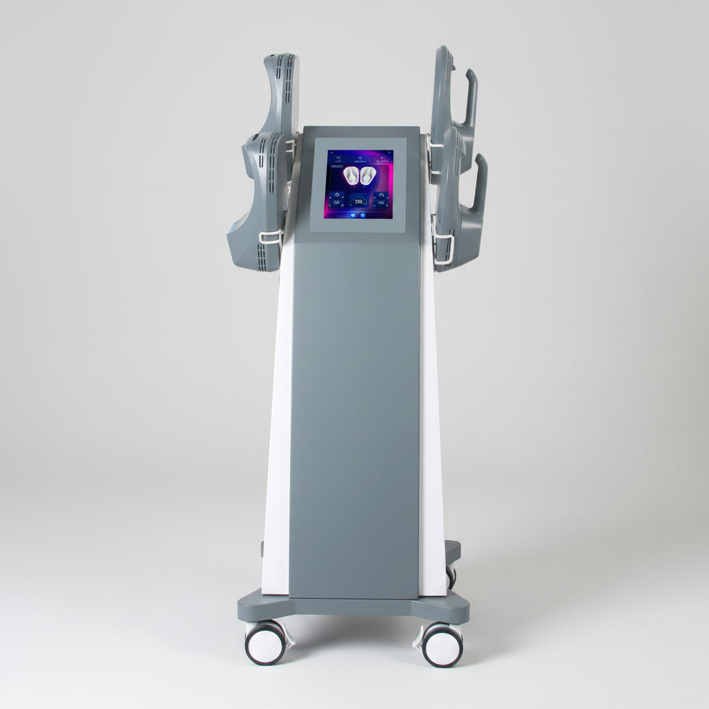 Front view of Riorna EMSlim Nova 4 Handles Two to Four Control muscle sculpting machine
