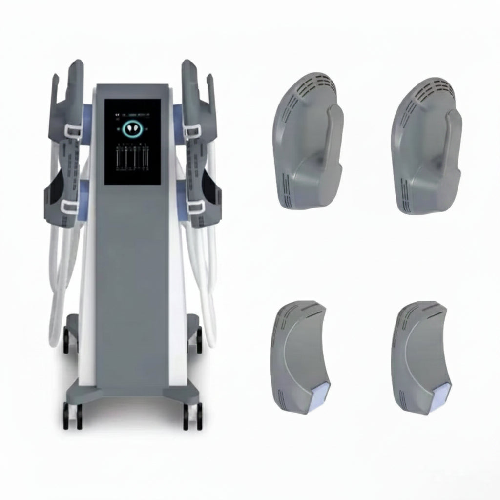 In-use demonstration of Riorna EMSlim Nova 4 Handles Two to Four Control on multiple body areas