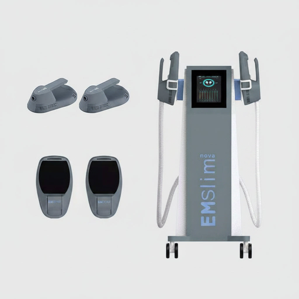 Riorna EMSlim Nova 4 Handles Two to Four Control + RF with gel pads and accessories